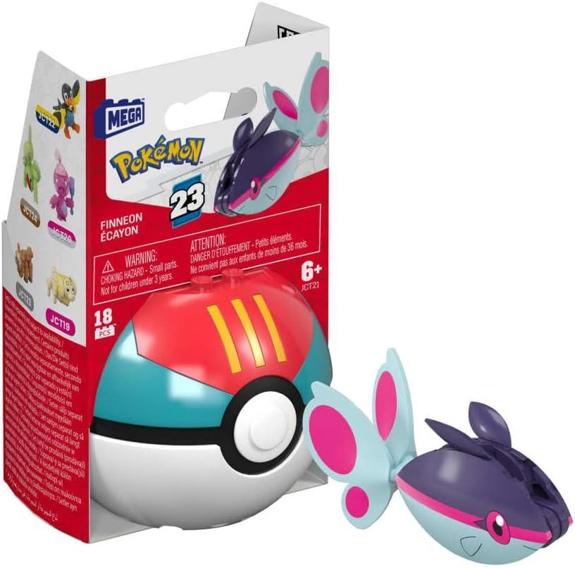 Finneon fish Pokémon brick figure with Poké Ball