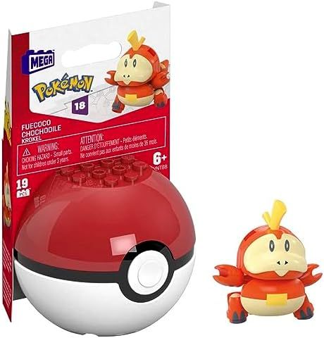 Fuecoco fire crocodile Pokémon figure with Poké Ball