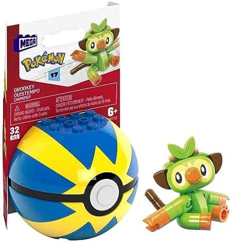 Grookey Pokémon building figure with Quick Ball