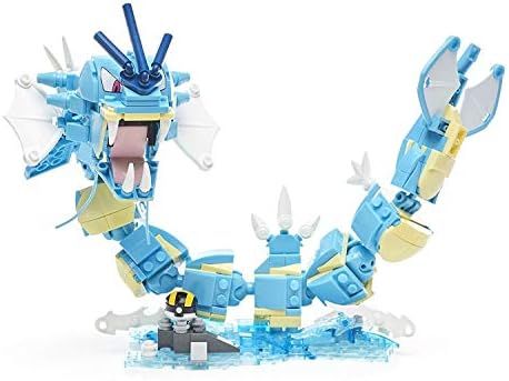 Articulated Gyarados rising from a water display stand