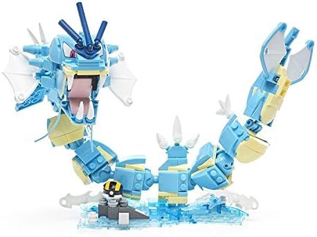 Articulated Gyarados rising from a water display stand