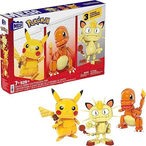 Pikachu, Charmander and Meowth four inch figures