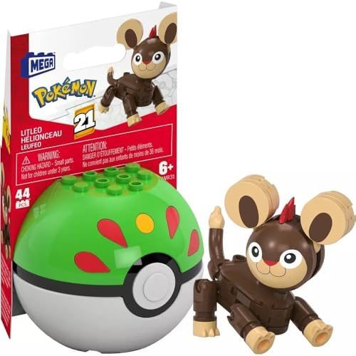 Litleo lion cub Pokémon figure on Friend Ball