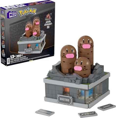 Dugtrio brick build with heads popping from ground