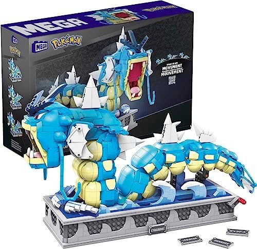 Mechanized Gyarados swimming above ocean display