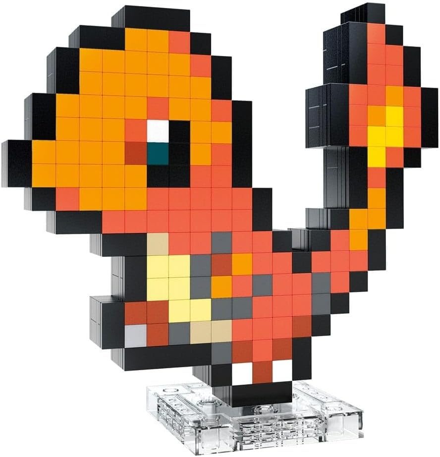 Retro Pixel Art Charmander, 6 Inches — view 2