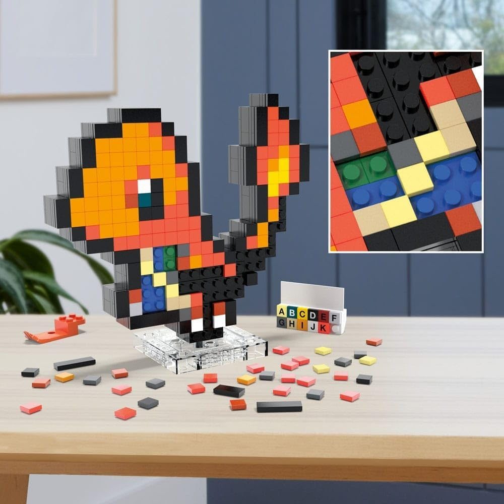 Retro Pixel Art Charmander, 6 Inches — view 3
