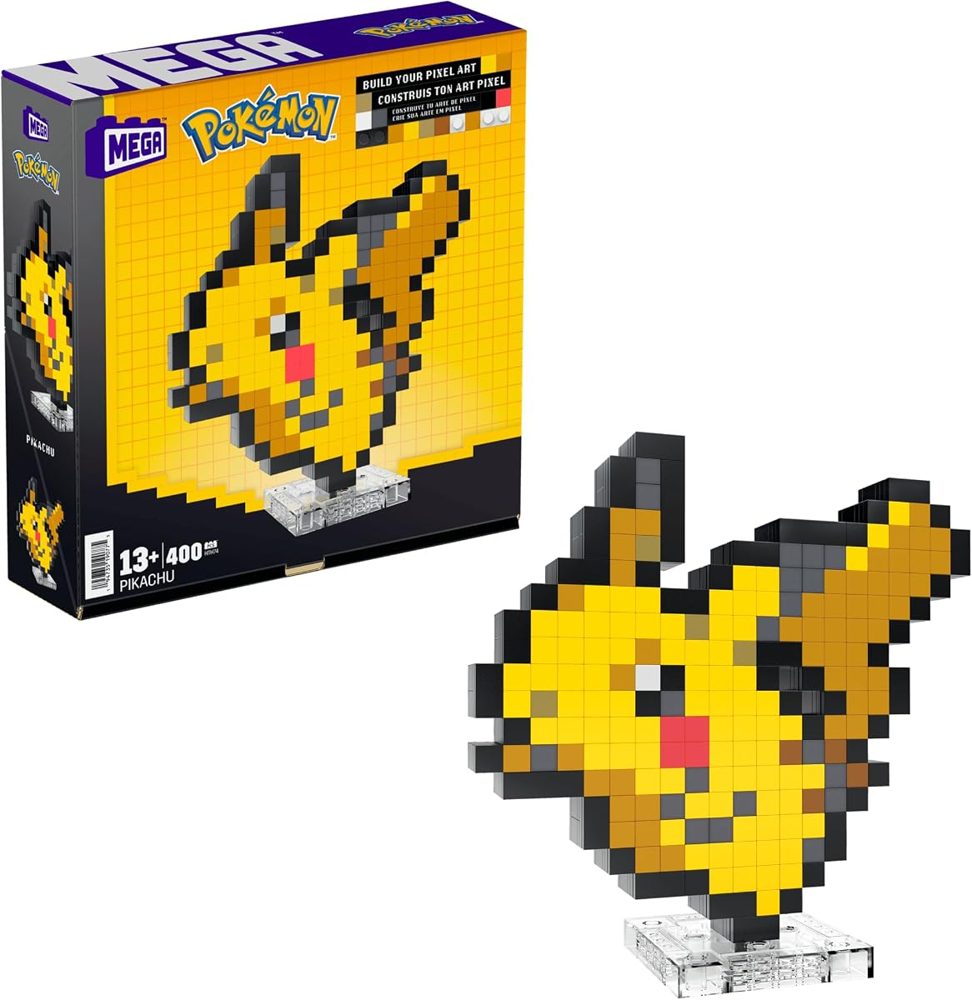 Retro Pixel Art Pikachu, 400 Pieces — view 2