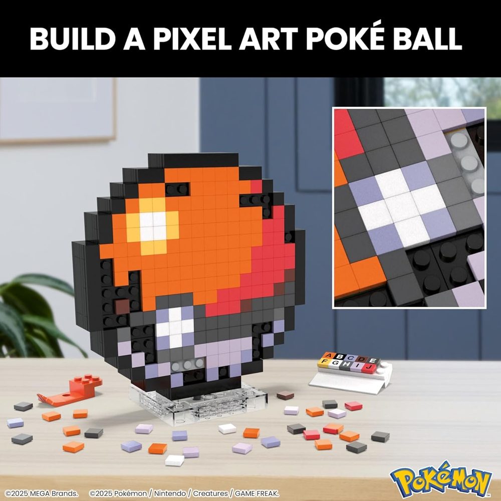 Retro Pixel Art Poké Ball, 381 Pieces — view 3