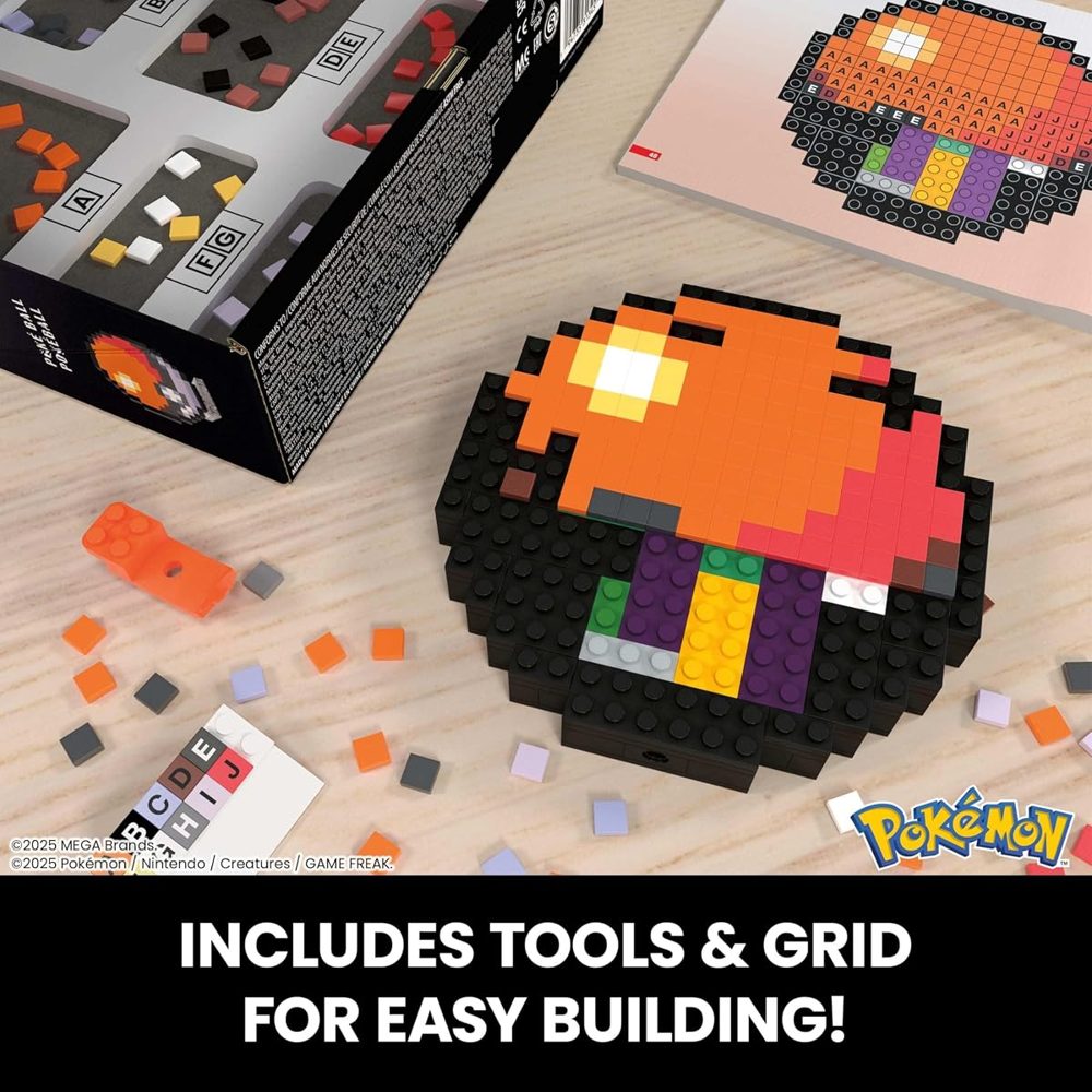 Retro Pixel Art Poké Ball, 381 Pieces — view 4