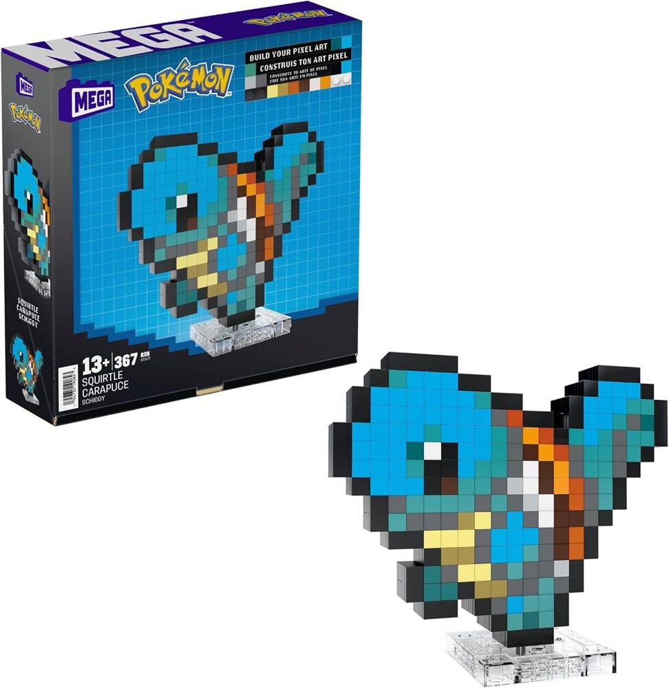 Retro Pixel Art Squirtle, 367 Pieces — view 2