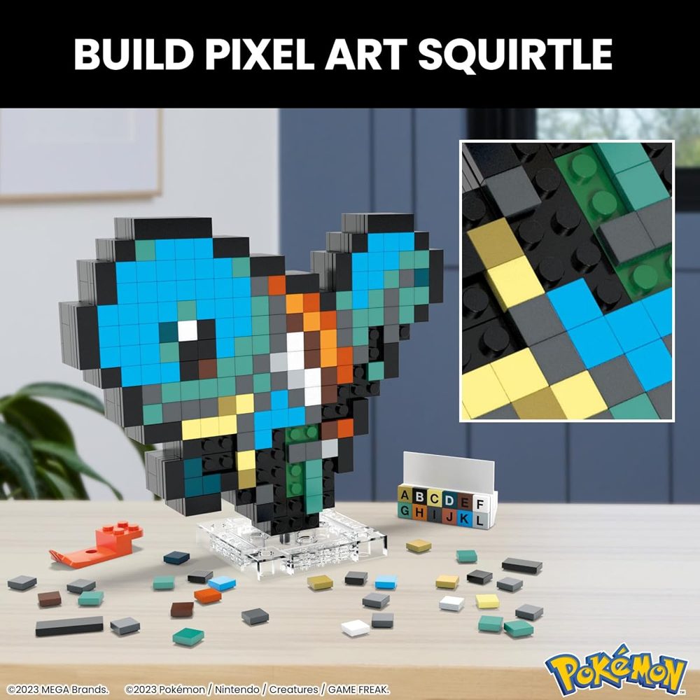 Retro Pixel Art Squirtle, 367 Pieces — view 4
