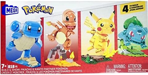 Pikachu, Bulbasaur, Squirtle and Charmander quad set