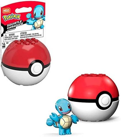 Small buildable Squirtle perched on a white Premier Ball