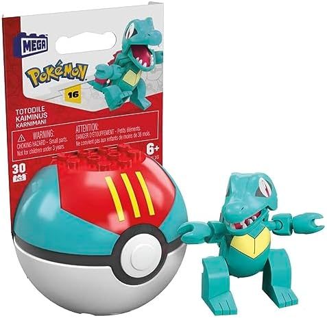 Totodile buildable figure on a Nest Ball