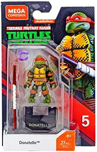Donatello turtle micro figure with staff on display stand