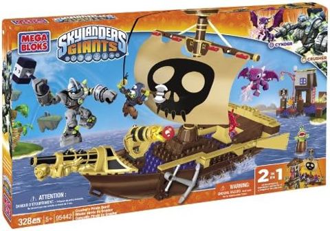Skylanders pirate ship and dock with Crusher figure
