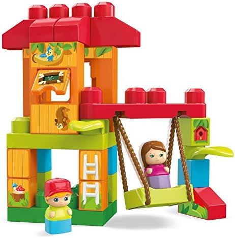 Woodland treehouse playset with swing and two Block Buddies