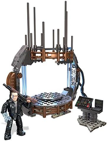 Terminator Guardian figure beside buildable time machine